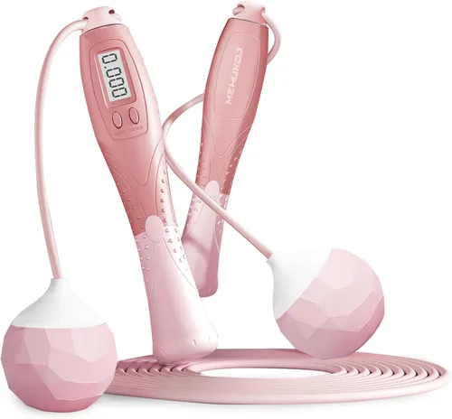 Miniatura 7 de Cuerda de saltar con contador – Saltar sin cuerda inalámbrica para entrenamiento de fitness – Cuerda de velocidad con mango digital para ejercicios