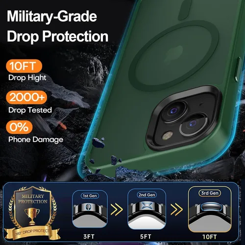 Miniatura 165 de Fuerte magnético para iPhone 11, compatible con Magsafe, [resistente a caídas de 13 pies] Funda trasera translúcida mate con sensación de piel
