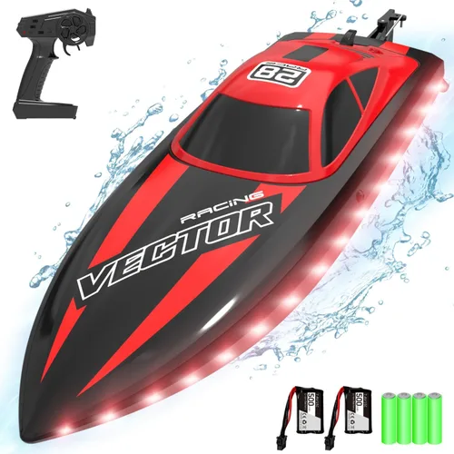 Miniatura 11 de volantexrc Barco de control remoto RC para piscina, control de 2.4 GHz, barcos RC para adultos, barco eléctrico de lago con sistema de refrigeración