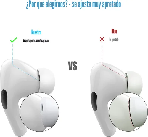 Miniatura 5 de [4 pares] Puntas de repuesto para los oídos para AirPods Pro y AirPods Pro 2 con orificio de reducción de ruido, puntas de silicona para los oídos