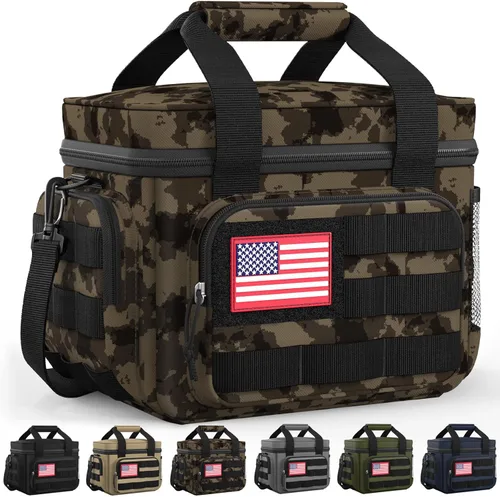 Miniatura 12 de HOTOR Lonchera para hombres y mujeres, bolsa de almuerzo aislada con múltiples bolsillos, bolsa térmica táctica para el trabajo, senderismo, Negro