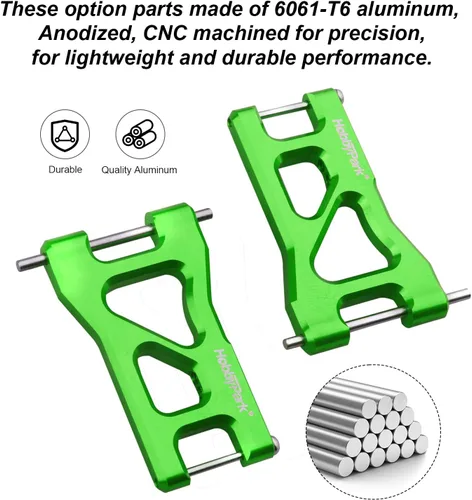Miniatura 3 de Hobbypark Juego de brazos de suspensión de aluminio (delanteros y traseros) para Traxxas 1/18 LaTrax Teton Upgrades Desert Prerunner, piezas