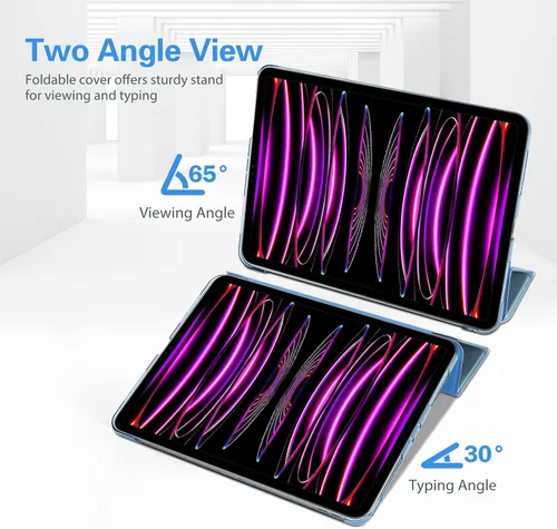 Miniatura 5 de ProCase Funda inteligente para iPad Pro de 12.9 2022/2021/2020/2018, carcasa rígida con soporte delgado para iPad Pro de 12.9 pulgadas, 6ª Celeste