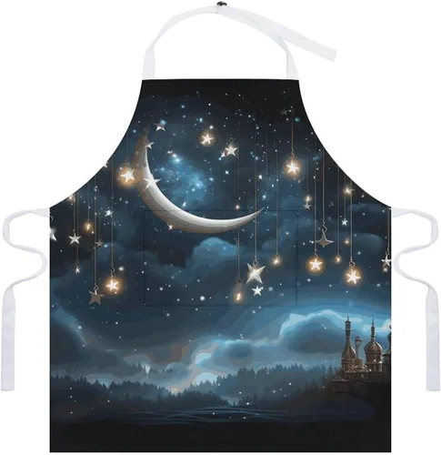 Miniatura 7 de MUSM Delantal para adultos – 27.6 x 31.5 pulgadas, delantales de poliéster resistentes con dos bolsillos grandes, delantal de cocina impermeable