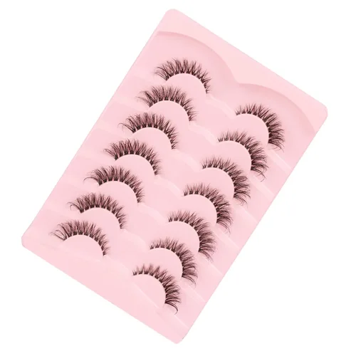 Miniatura 5 de Pestañas de ojo de gato, pestañas postizas de aspecto natural wispy, pestañas de banda transparente con aspecto de extensión de ojo de zorro