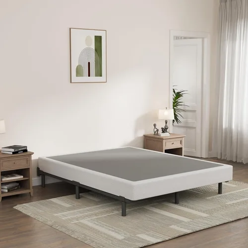 Miniatura 3 de Bedsnus Juego de Somier y Funda Tamaño Queen, Base de Metal de Perfil Alto de 9 Pulgadas, Base de Colchón de Estructura Resistente, Libre de Ruido
