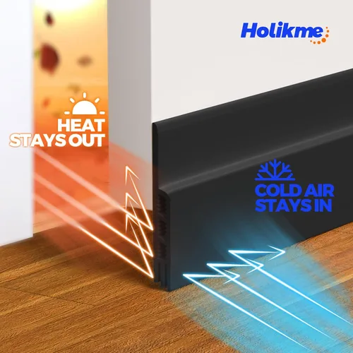 Miniatura 5 de Holikme Tapón de puerta para puertas, rollos y tiras para debajo de la puerta, bloqueador de corrientes de aire, aislante, tapón de ruido, adhesivo