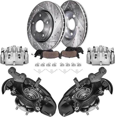 Miniatura 24 de Detroit Axle - Rotores de freno para Toyota Avalon 2020-2021 Camry 2020-2024, repuesto de rotores de freno de disco perforados y ranurados: rotor