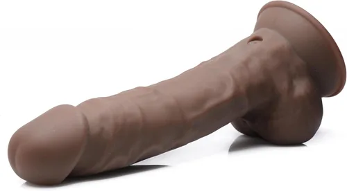 Miniatura 3 de Consolador vibrador de silicona hipoalergénica Silexpan de 9 pulgadas - Oscuro
