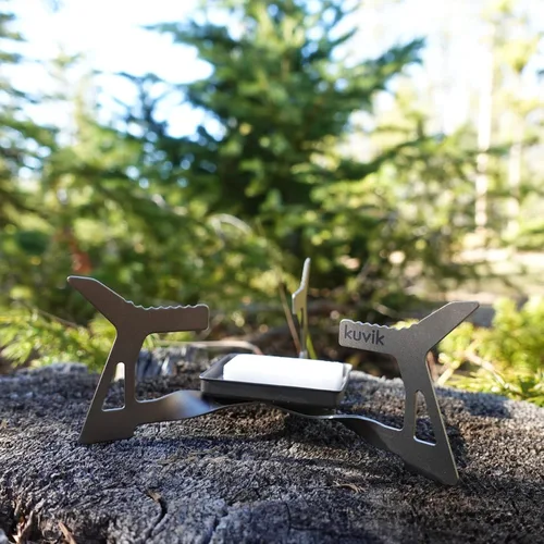 Miniatura 2 de Kuvik Estufa de combustible sólido de micro titanio, estufa ultraligera y compacta para mochileros, camping y supervivencia