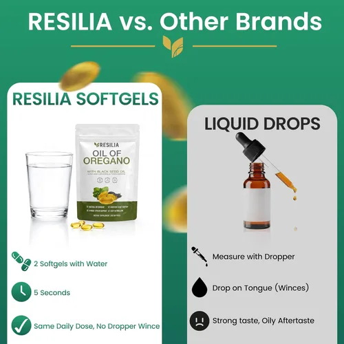 Miniatura 9 de Resilia Oil Of Oregano Cápsulas blandas con aceite de semilla negra, 300 mg de extracto de orégano y 200 mg de aceite de semilla negra por porción