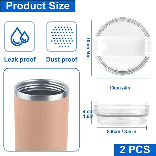 Miniatura 2 de 2 piezas de tapa de vaso para taza Stanley de 40oz, a prueba de polvo, a prueba de derrames, resistente a salpicaduras, tapa de repuesto para taza