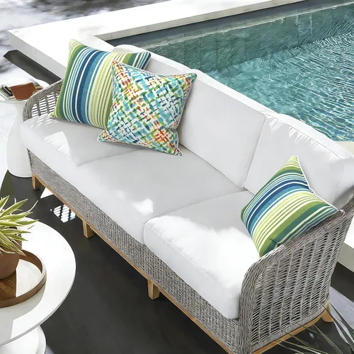 Miniatura 293 de Juego de 2 almohadas para exteriores de 16 x 16 pulgadas, repelentes al agua con interiores, para muebles de patio, hogar, jardín, geometría bohemia