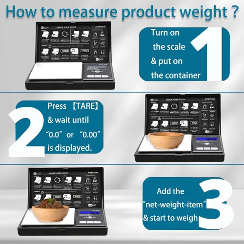 Miniatura 6 de Weigh Gram 200g Báscula Digital de Bolsillo de Gramos 0.01g de Precisión, Mini Báscula Digital de Gramos 200g x 0.01g, Pequeña Báscula de Alimentos
