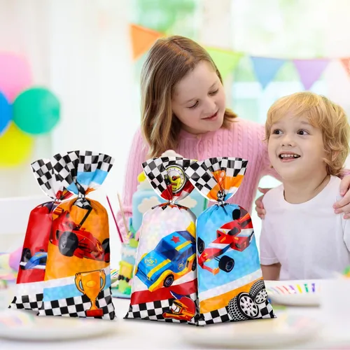 Miniatura 7 de Spiareal 100 bolsas de regalo de celofán para fiestas, bolsas de regalo de celofán, bolsas de dulces con corbatas para niños, 1 unidad