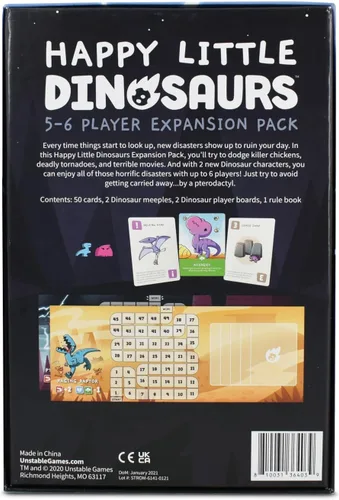 Miniatura 2 de Unstable Games - Happy Little Dinosaurs: Paquete de expansión para 5-6 jugadores - Lindo juego de cartas para niños, adolescentes y adultos - ¡Evita