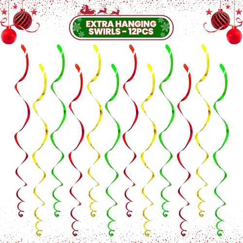 Miniatura 5 de KatchOn, Decoraciones colgantes de Navidad en forma de remolino, grande, paquete de 30 Adorno colgante para decoraciones de fiesta de Navidad