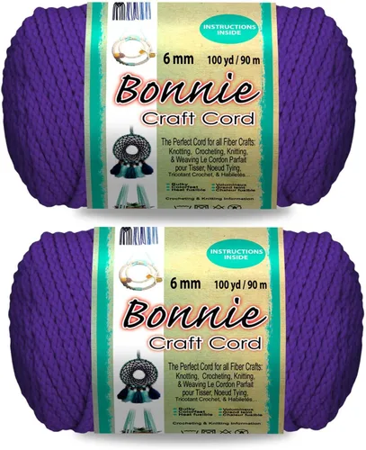 Miniatura 10 de Pepperell Bonnie Cordón de macramé trenzado 6mm x 100 yardas Rojo (Paquete de 2 valores) Cordón de polipropileno trenzado para manualidades DIY