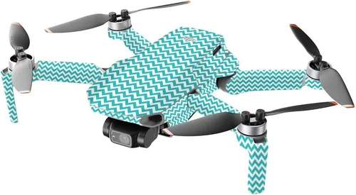 Miniatura 2 de MightySkins - Compatible con DJI Mini 2 Dron portátil - Chevron turquesa Funda protectora de vinilo duradera y única Fácil de aplicar y cambiar