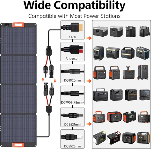Miniatura 4 de Panel solar portátil tipo N 16BB 200W para estación de energía ETFE Panel solar plegable de alta eficiencia del 25% IP68 Kit de paneles solares 200