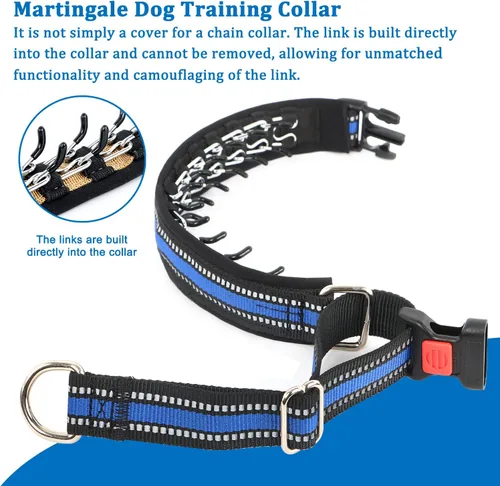 Miniatura 2 de Mayerzon Collar Martingale para perros, collar de perro antitirones con tira reflectante para perros pequeños, medianos y grandes, collar de perro