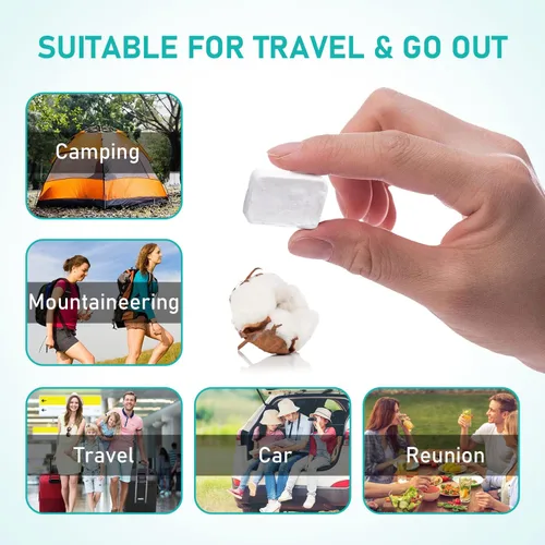 Miniatura 6 de 60 toallas comprimidas, tabletas de papel higiénico reutilizables, monedas, pañuelos de camping, toallas portátiles para belleza en el hogar