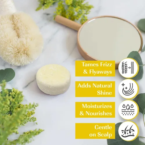 Miniatura 3 de Barra de champú sólido orgánico para cabello seco, rizado y adelgazante Nutrición profunda con aceite de marula y manteca de karité, manteca