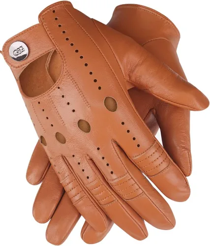 Miniatura 11 de GSG Guantes de cuero genuino para hombre de piel de oveja negros para conducir en bicicleta con pantalla táctil, guantes de motocicleta sin forro