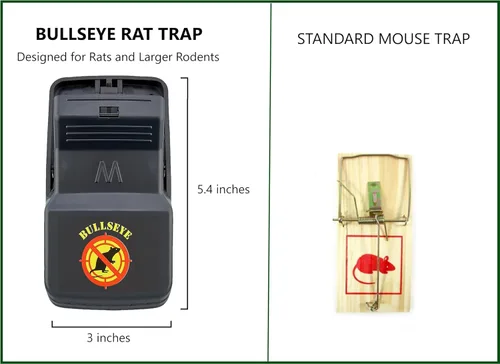 Miniatura 6 de Paquete de 6 trampas para ratas con dientes, para interiores y exteriores, reutilizables, fáciles de instalar, potente resorte de acero inoxidable