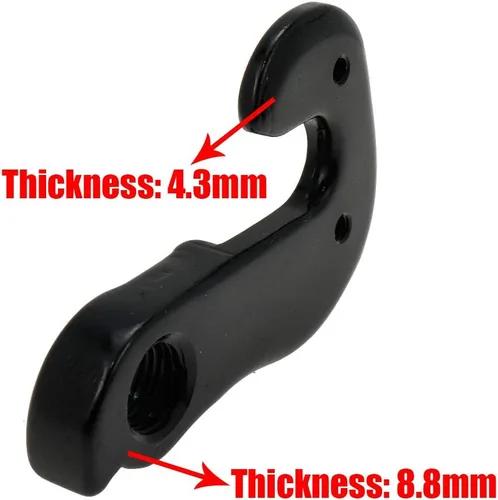 Miniatura 3 de 2 piezas universal de bicicleta desviador de bicicleta percha marco engranaje gancho cola, negro