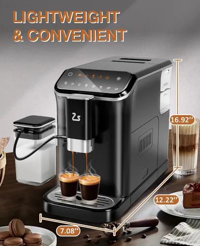 Miniatura 6 de GarveeTech Máquina de café expreso totalmente automática, máquina de café y café con espumador de leche automático, molinillo de granos espresso