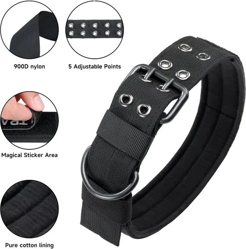 Miniatura 6 de EXCELLENT ELITE SPANKER Collar militar para perro de 1.5 pulgadas de ancho, anillo en D de metal ajustable y hebilla para perros medianos y grandes