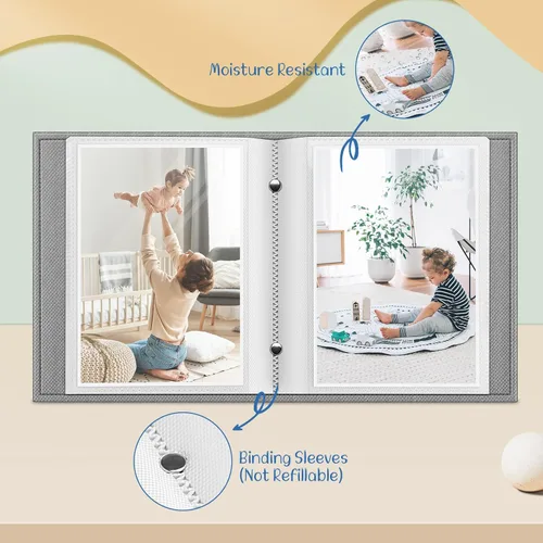 Miniatura 3 de Fintie Photo Album 4x6 Photos - 52 Pockets Small Mini Capacity Premium Vegan Leather Cover, Portable Wallet Albums for Family Wedding Boys Girls