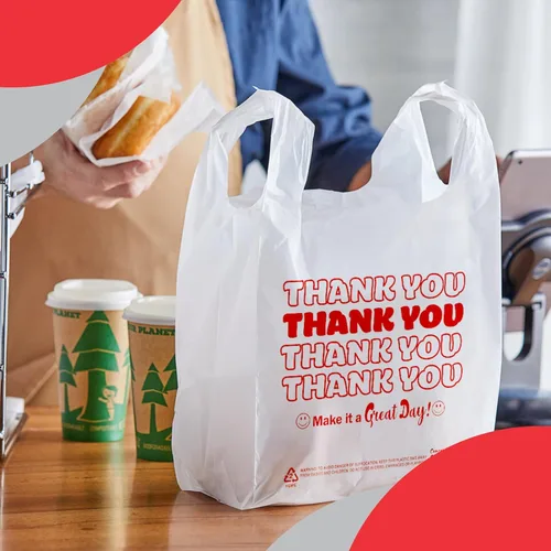Miniatura 7 de Concession Essentials Bolsas de Camiseta Desechables y Reutilizables de Gracias - Paquete de 200