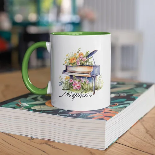 Miniatura 3 de Taza personalizada para músico 2023, taza de piano personalizada con nombre, taza de café de músico de arte 2023, taza de cerámica de piano