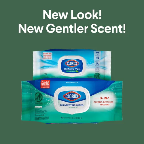 Miniatura 2 de Clorox Toallitas Desinfectantes, Toallitas de Limpieza Paquete Flex, Aroma Fresco, 75 Unidades (El Paquete Puede Variar)