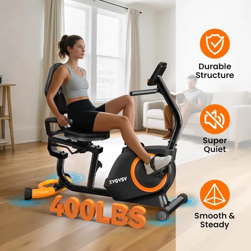 Miniatura 3 de Recumbent Exercise Bike for Home Use, Quiet Recumbent Stationary Bikes for Adults & Seniors, 16-Level Resistance, Adjustable Seat, Supports 400LB