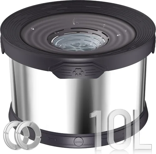 Miniatura 19 de UPSKY Cuenco de agua para perros sin derrames 8L acero inoxidable, 2.1 galones gran capacidad cuencos para perros a prueba de derrames