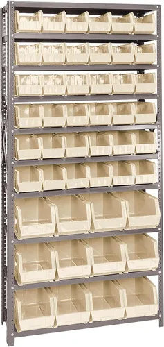 Miniatura 342 de Quantum QSBU-245BK Heavy Duty Shelving Unit with (7) Shelves and (24) QUS245 Black Bins for Garage Warehouse Storage Distribution 400 lb Load