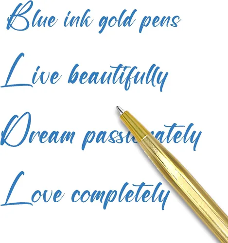 Miniatura 3 de 12 bolígrafos delgados de tinta azul dorada de 0.039 pulgadas (0.039 in), para suministros de oficina de negocios (estilo clásico)