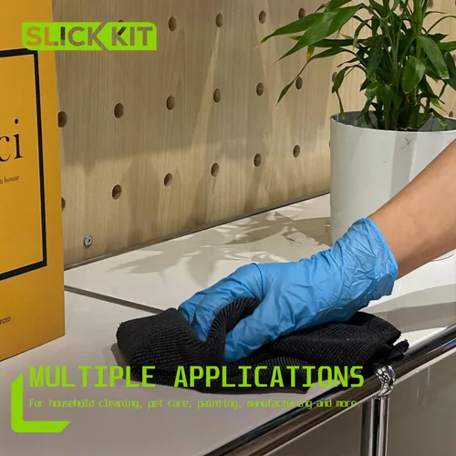 Miniatura 5 de Guantes de nitrilo desechables, guantes industriales de 5 mil sin látex ni polvo para limpieza automotriz, no estériles (Azul, M/8 (Paquete de 100))