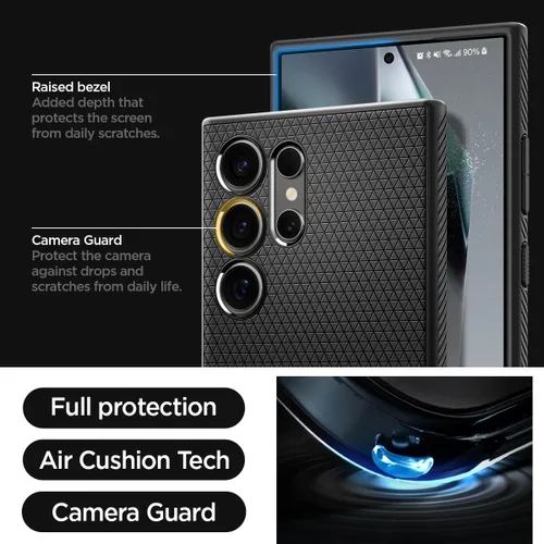 Miniatura 5 de Spigen Funda para Galaxy S24 Ultra, aire líquido [sin anillo magnético] [protección de grado militar] - negro mate Mate negro