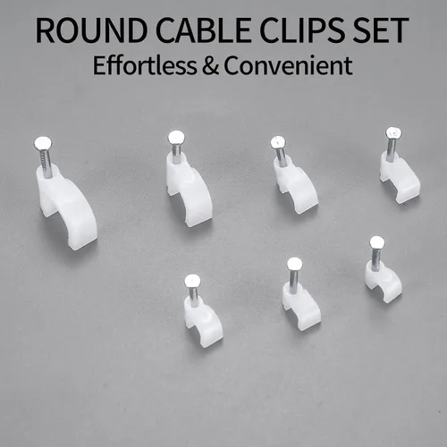 Miniatura 4 de 700 clips de cable con clavos de acero, clips de gestión de cables de cable, cable Ethernet blanco/cable coaxial/soporte de cable de cable, clips