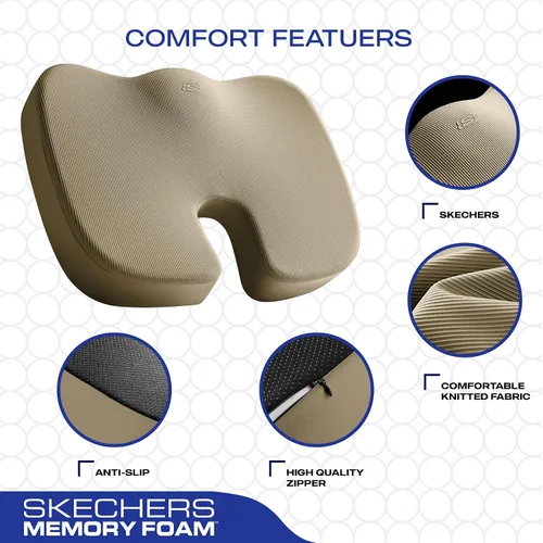 Miniatura 3 de Skechers Cojín de Espuma de Memoria para Asiento, Cojín para Silla de Oficina para Alivio del Dolor de Coxis, Almohada para Glúteos para Silla
