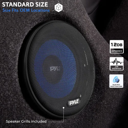 Miniatura 3 de Pyle Sistema de altavoces de componentes bidireccionales: un par de kit de componentes bidireccionales de 6.5 pulgadas, envolvente de goma butilo