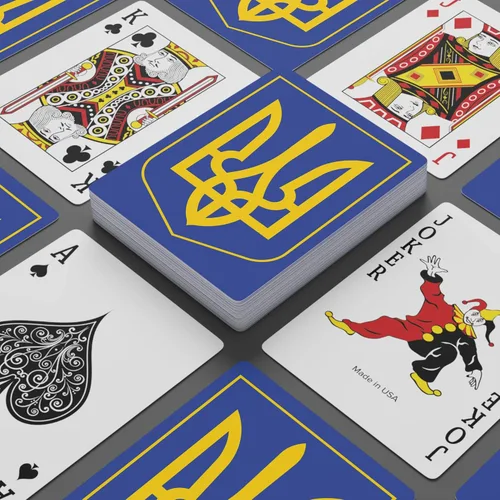 Miniatura 2 de Brian Bula Naipes de Ucrania Cartas de póquer únicas con el escudo de armas de Ucrania para apoyar a Ucrania