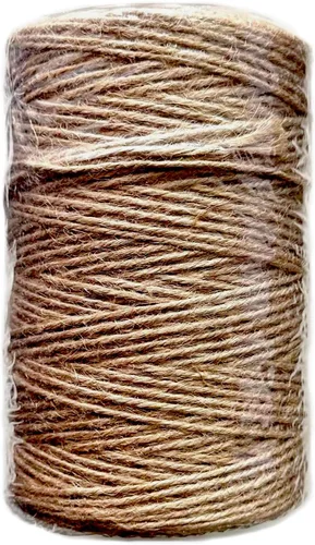 Cuerda de yute de 0.039 pulgadas (0.039 in), cuerda de arpillera de 820 pies, cuerda de cáñamo grueso natural fuerte para artes, manualidades,
