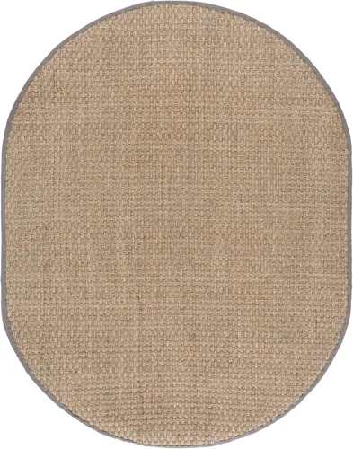 Miniatura 25 de Safavieh Natural Fiber NF114P - Alfombra redonda de hierba marina, tejido de canasta, con borde, de 244 cm, color gris Natural/ gris