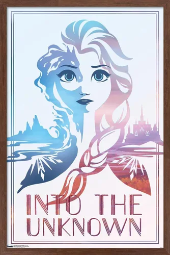 Miniatura 20 de Trends International Disney Frozen 2 - Póster de pared con texto en inglés "Into the Unknown", 14.725 x 22.375 pulgadas, versión enmarcada de madera