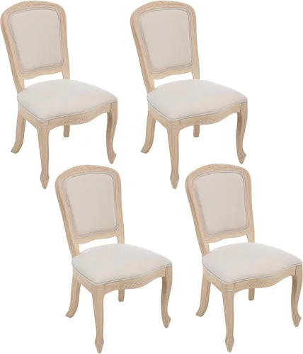 Miniatura 43 de Kmax Sillas de comedor estilo granja, patas de madera marrón, elegantes sillas de cocina copetudas, sillas de dormitorio francesas desgastadas